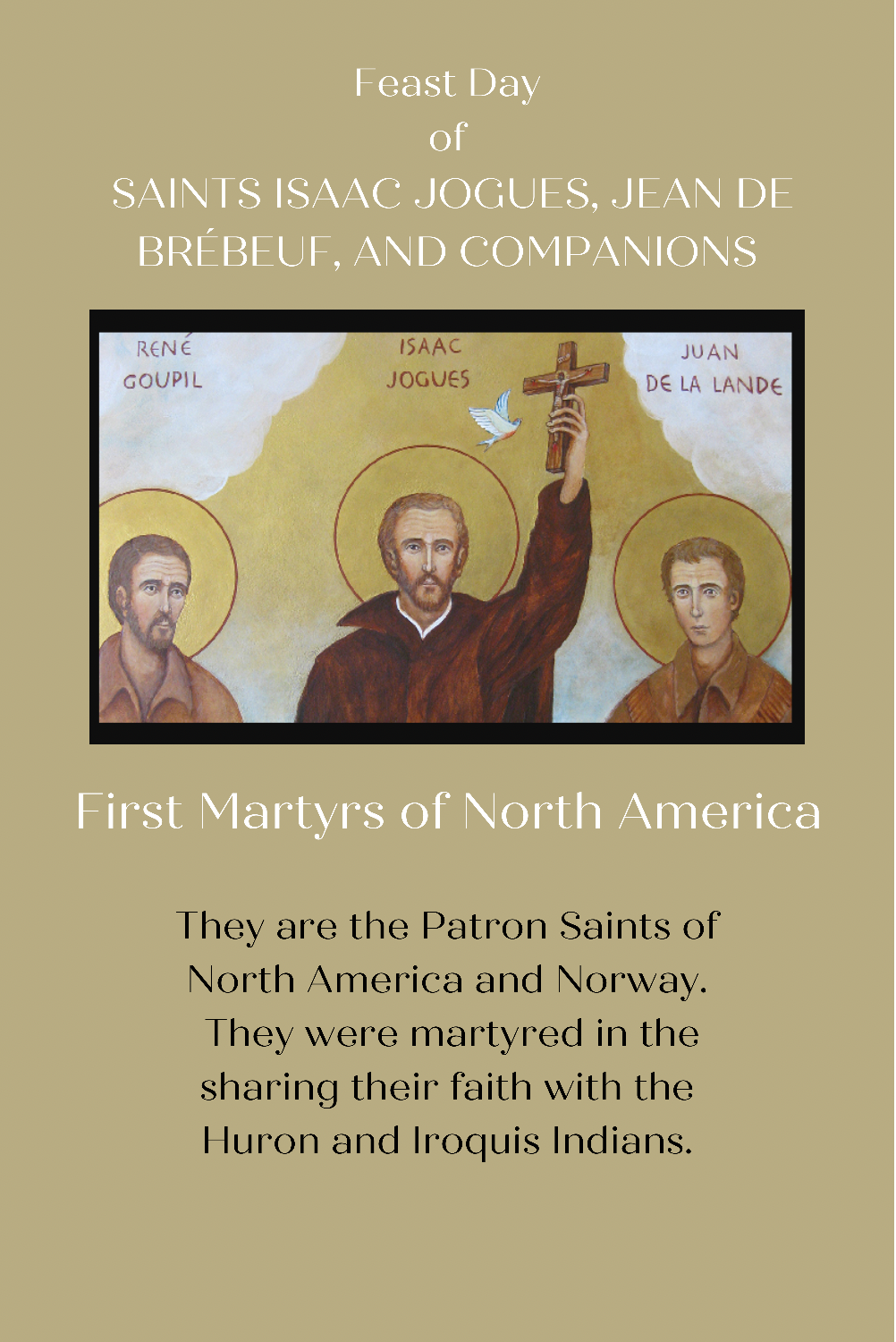 Saints Isaac Jogues,  Jean de Breneuf, and Companions