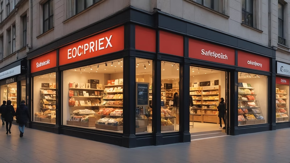 Store with people walking in