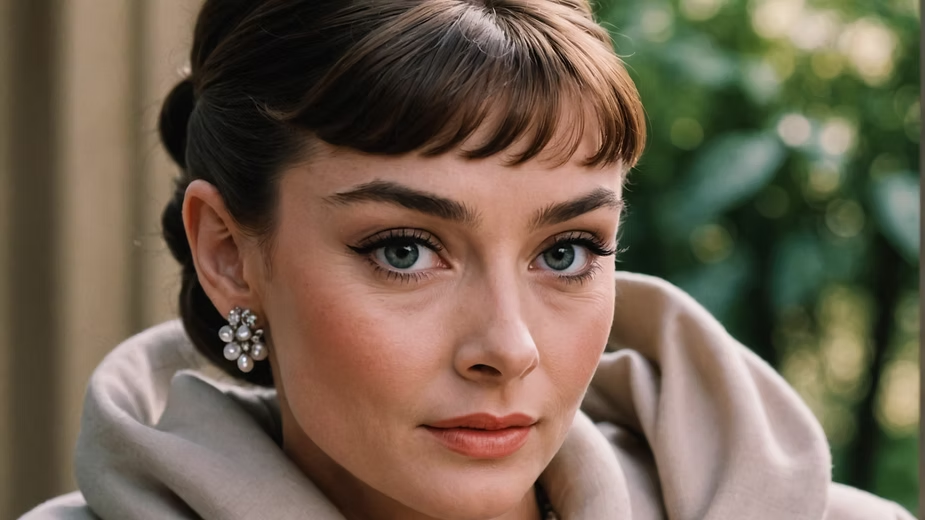 Audrey Hepburn showcasing her classic brunette style.Audrey Hepburn showcasing her classic brunette style.